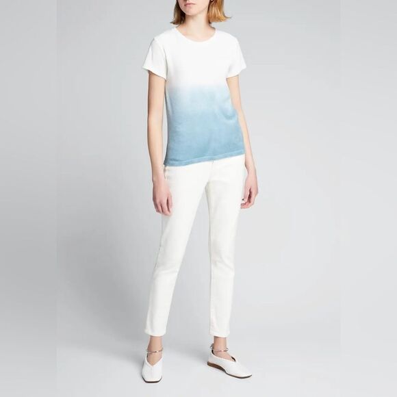Majestic Filatures Cotton Terry Ombre Crewneck Short Sleeve Top T-Shirt size S - Picture 1 of 9